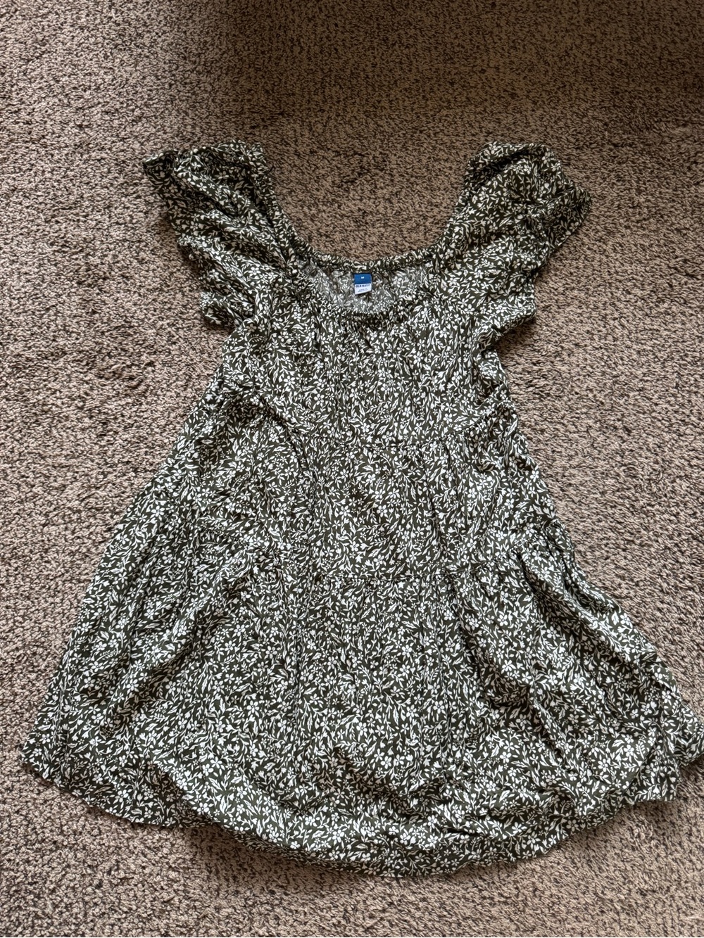 Old Navy Olive Green Floral Dress